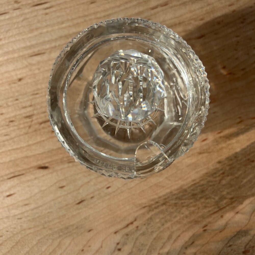 American Brilliant Cut Glass Jam/Jelly Jar with Lid - Picture 4 of 10